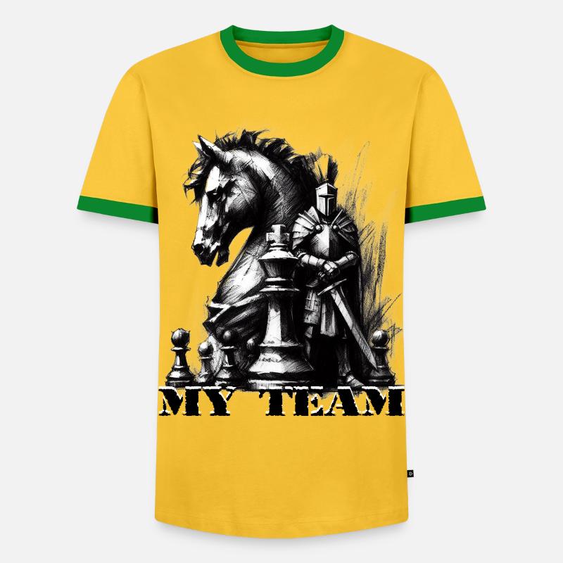 Chess - Men's Ringer Shirt - yellow/green 