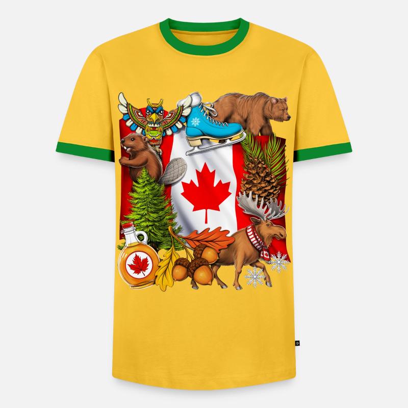 Canada Pride - Men's Ringer Shirt - yellow/green