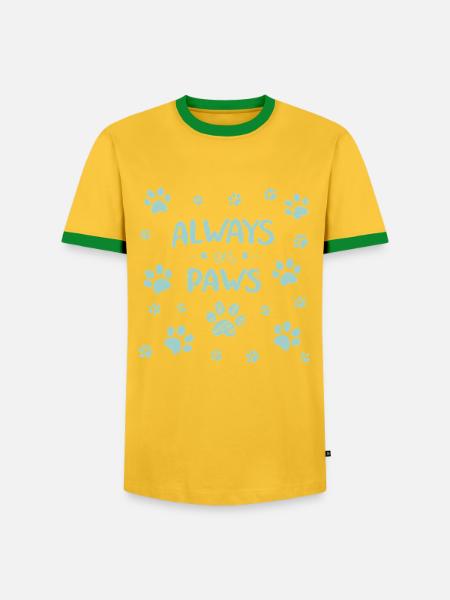 Always on Paws - Men's Ringer Shirt - yellow/green
