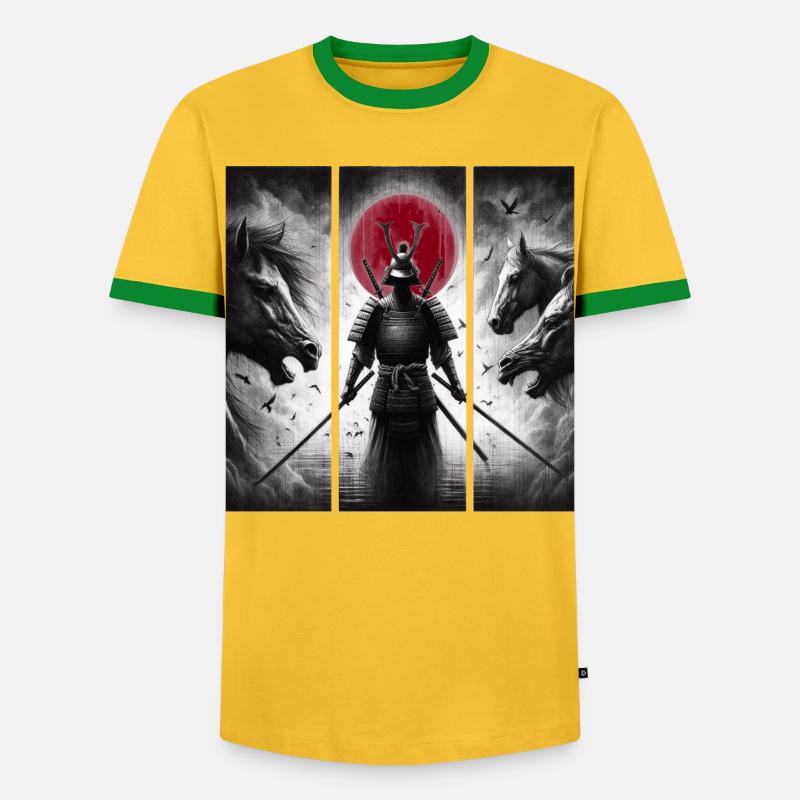 Samurai - Men's Ringer Shirt - yellow/green 