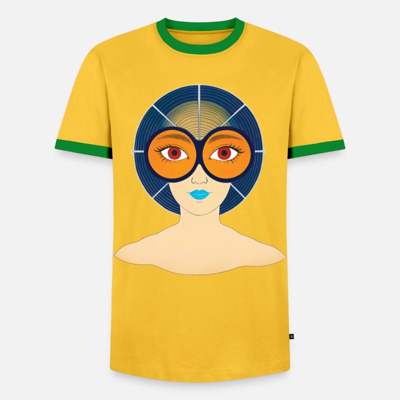 BEFREIE DEINEN GEIST #2 – nette Leute - Männer Kontrast-T-Shirt - Gelb/Grün 