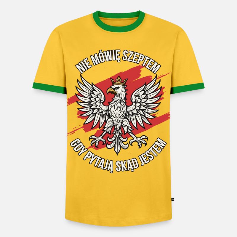 Polish Eagle Pride Statement Design - Men's Ringer Shirt - yellow/green 