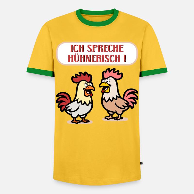 Chickens Language Poultry - Men's Ringer Shirt - yellow/green