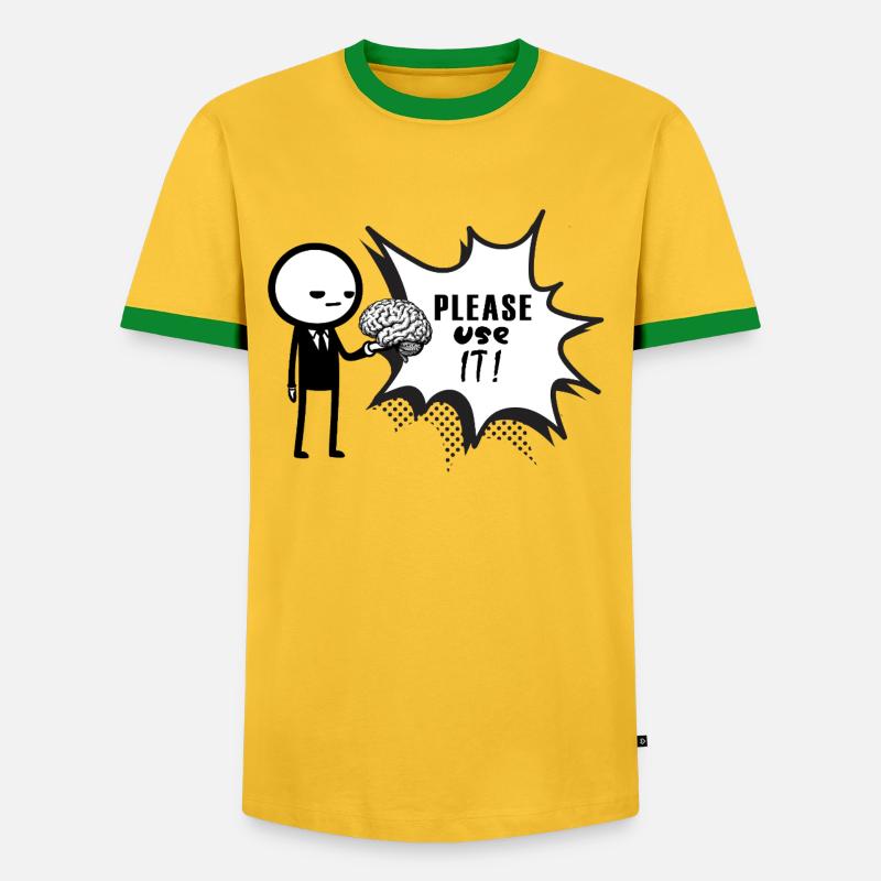 pls_use_it - Männer Kontrast-T-Shirt - Gelb/Grün 