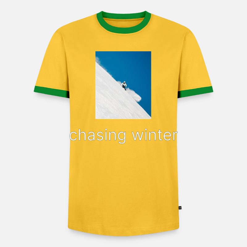 Chasing Winter - Men's Ringer Shirt - yellow/green 