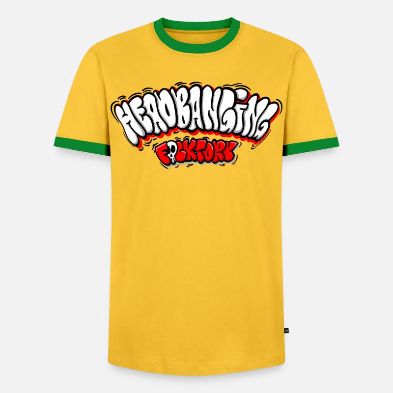 Headbanging Network Graffiti - Men's Ringer Shirt - yellow/green 