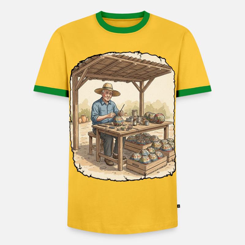 Pyro Fireworks Pyrotechnics - Men's Ringer Shirt - yellow/green 