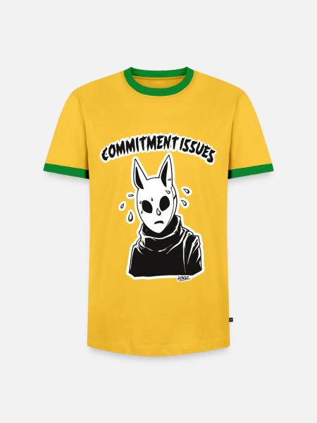 Bindungsprobleme Maskenkunst - Männer Kontrast-T-Shirt - Gelb/Grün
