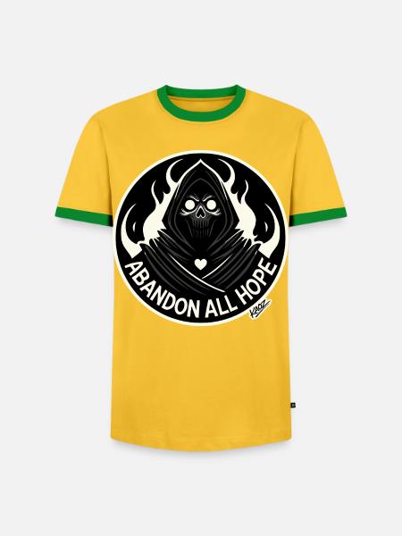 Verlasse All Hope Reaper - Männer Kontrast-T-Shirt - Gelb/Grün