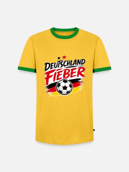 Deutschland Fieber Fußballflagge - Männer Kontrast-T-Shirt - Gelb/Grün