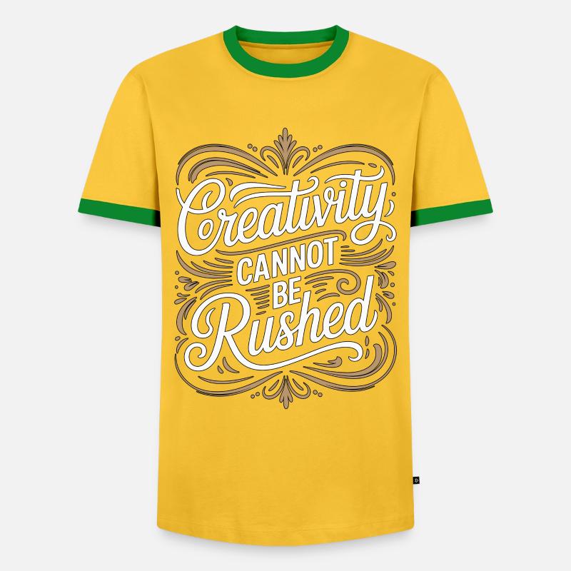 Graphic Designer Creativity Cannot Visual Artist - Männer Kontrast-T-Shirt - Gelb/Grün 