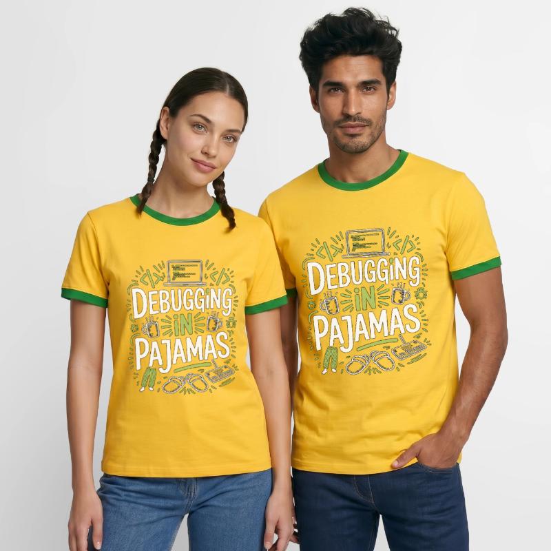 Remote Developer Debugging In Software Developer Männer Kontrast-T-Shirt