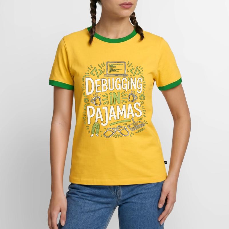 Remote Developer Debugging In Software Developer Männer Kontrast-T-Shirt