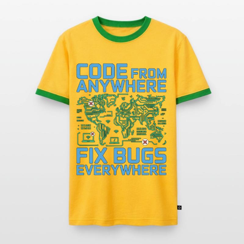 Remote Developer Code From Anywhere Remote Tech Men's Ringer Shirt