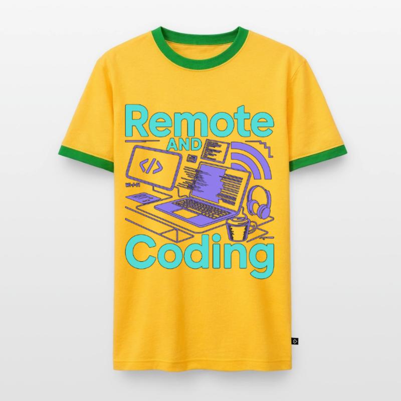 Remote Developer Remote And Coding Web Programmer Men's Ringer Shirt