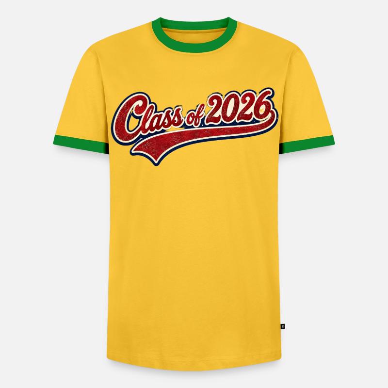 Klasse 2026 Retro Script - Männer Kontrast-T-Shirt - Gelb/Grün