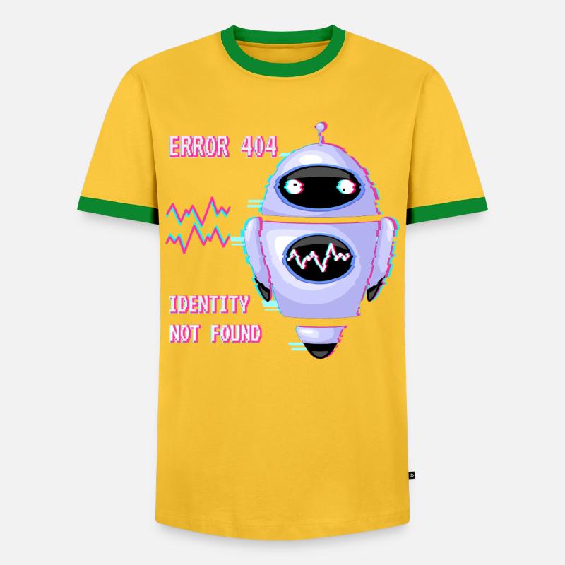 ERROR 404: Identity Not Found - Men's Ringer Shirt - yellow/green