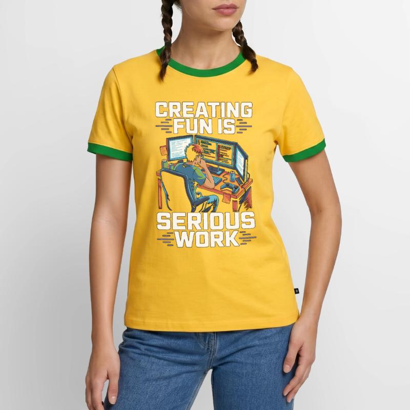 Game Developer Creating Fun Is Game Programmer Männer Kontrast-T-Shirt