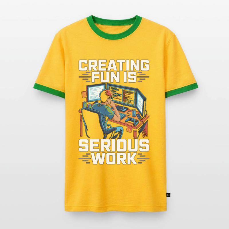 Game Developer Creating Fun Is Game Programmer Männer Kontrast-T-Shirt