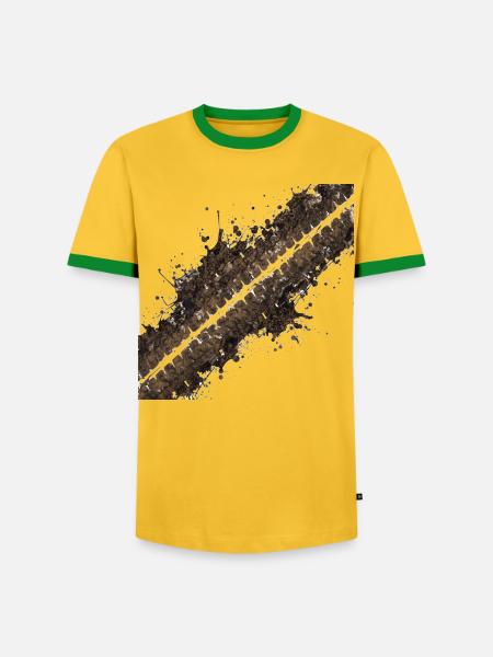 Offroad Reifenprofil Mud Dirt Track - Männer Kontrast-T-Shirt - Gelb/Grün