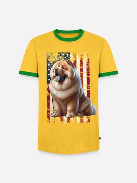 Chow Chow US Chowchow - Männer Kontrast-T-Shirt - Gelb/Grün 