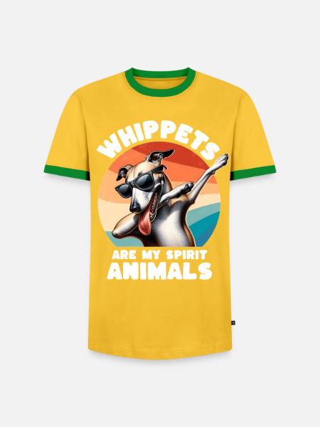 Lustige Windhund Sprüche - Männer Kontrast-T-Shirt - Gelb/Grün 