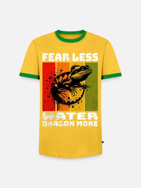 Chinesische Wasseragame - Männer Kontrast-T-Shirt - Gelb/Grün 