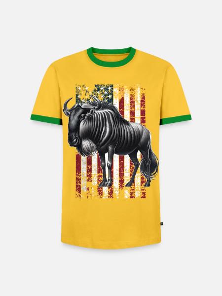 Wildebeest US Gnu - Männer Kontrast-T-Shirt - Gelb/Grün