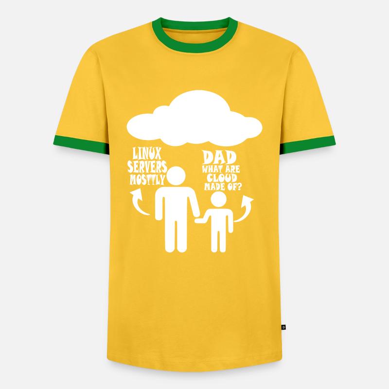 Linux Server meistens - Männer Kontrast-T-Shirt - Gelb/Grün