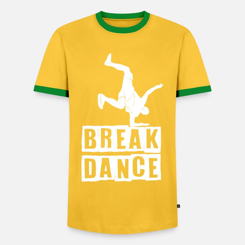 Breakdance dancing dancer BBoy - Men's Ringer Shirt - yellow/green 