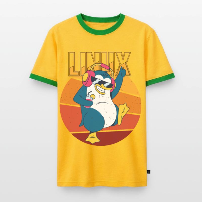 Party Linux Root Cool Penguin Nerd Game Programmer T-shirt contrasté Homme