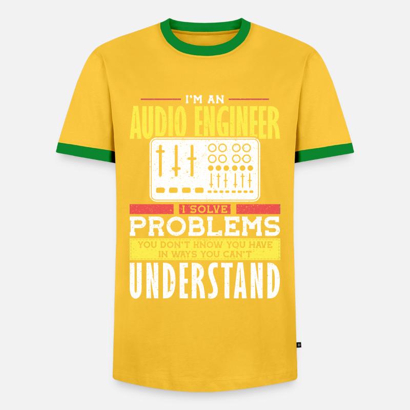 Audio Engineer Solve Problem Tontechniker - Männer Kontrast-T-Shirt - Gelb/Grün