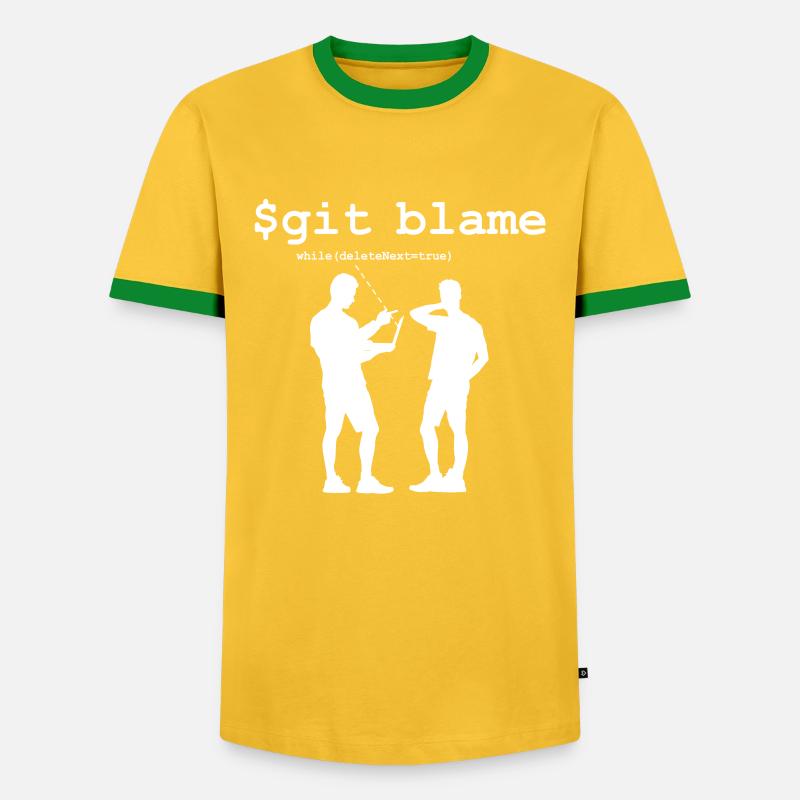 Git-Schuld - Männer Kontrast-T-Shirt - Gelb/Grün 