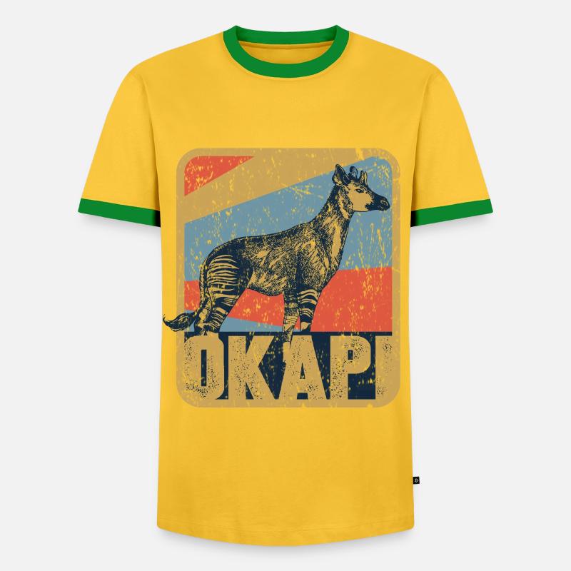 Okapi Retro - Men's Ringer Shirt - yellow/green 