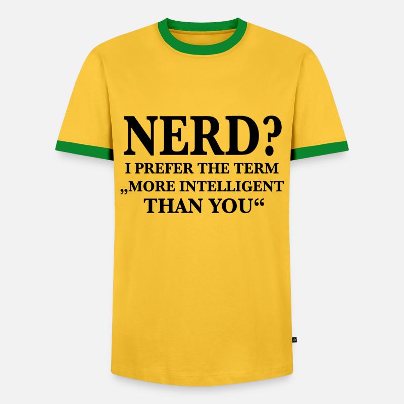 Nerd nerd nerd - Men's Ringer Shirt - yellow/green 