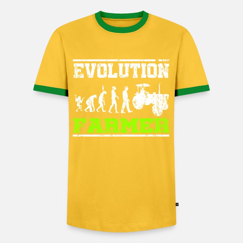 Bauer Traktor Evolution - Men's Ringer Shirt - yellow/green