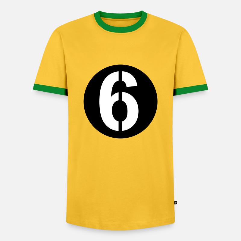 Blechroller Startnummer 6 - Männer Kontrast-T-Shirt - Gelb/Grün 