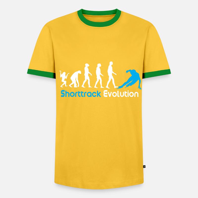 Shorttrack Evolution - Men's Ringer Shirt - yellow/green 