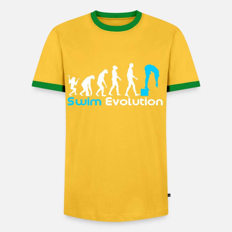 Swim evolution - Men's Ringer Shirt - yellow/green
