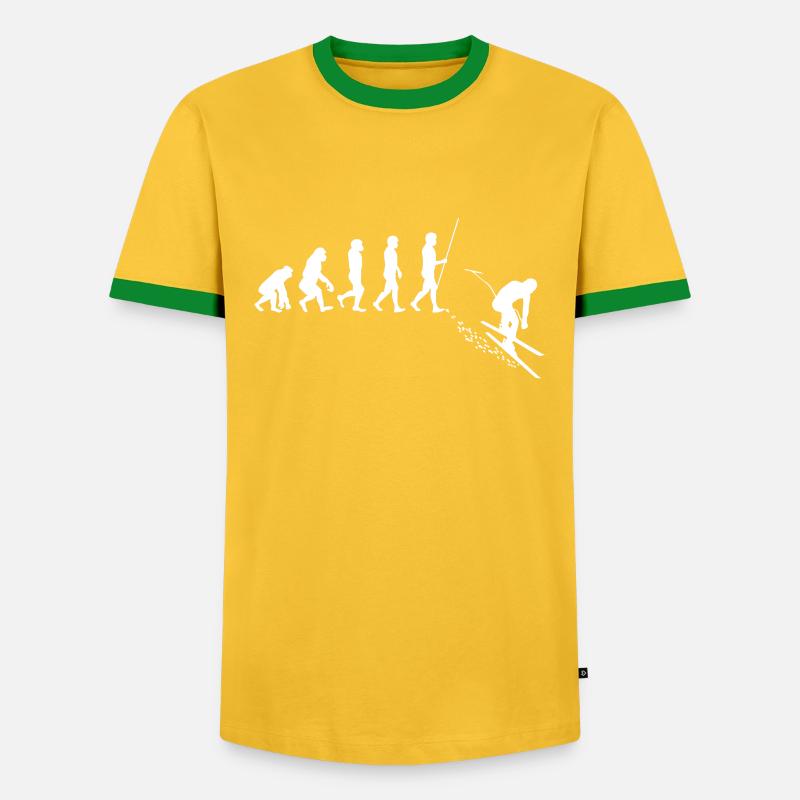 Ski evolution - Men's Ringer Shirt - yellow/green