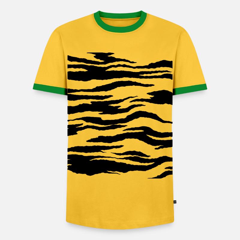Tiger pattern costume - Men's Ringer Shirt - yellow/green 