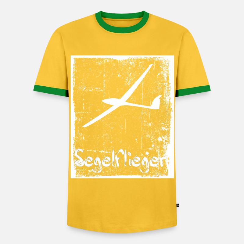 Glider Gliding Pilot - Men's Ringer Shirt - yellow/green 