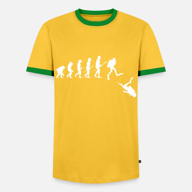 Diver evolution - Männer Kontrast-T-Shirt - Gelb/Grün