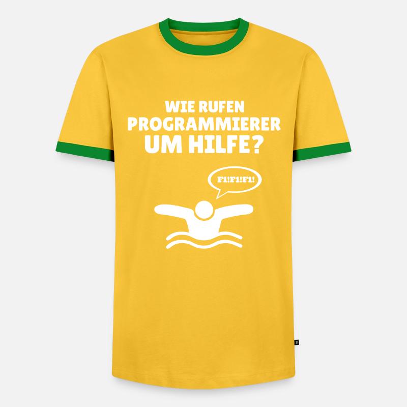 Programmierer Computer Informatiker Zocker - Männer Kontrast-T-Shirt - Gelb/Grün