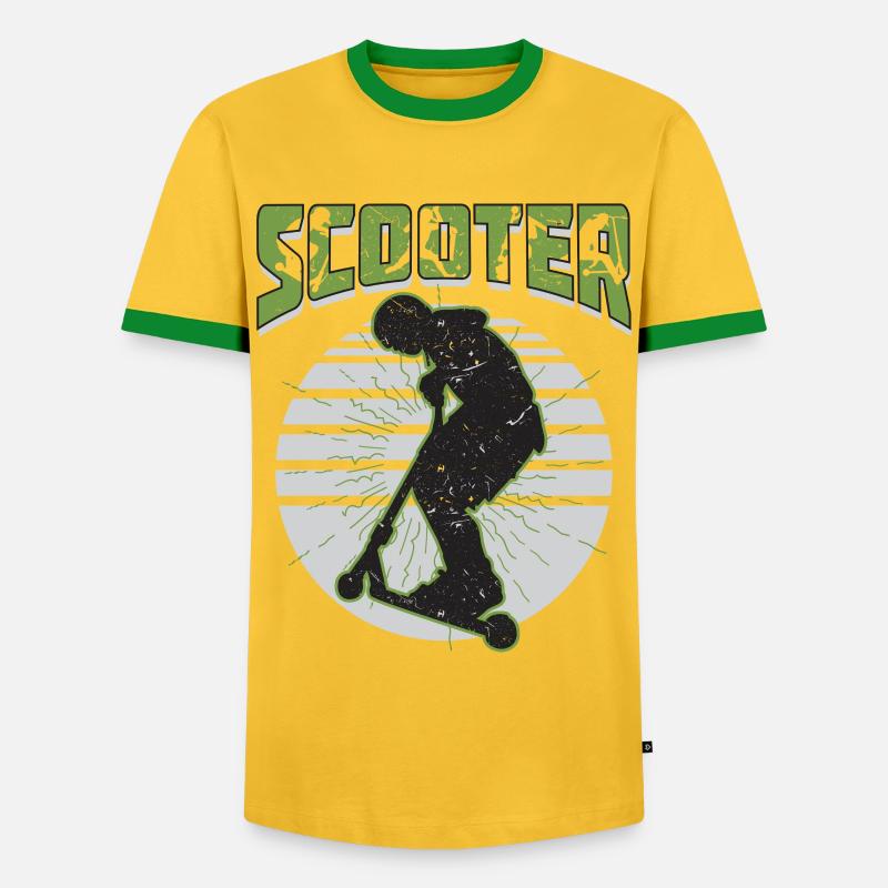 Scooter Stuntscooter Stunt Roller - Men's Ringer Shirt - yellow/green 