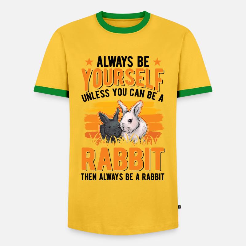 Rabbit Rabbit Rabbit Rabbit - Men's Ringer Shirt - yellow/green 