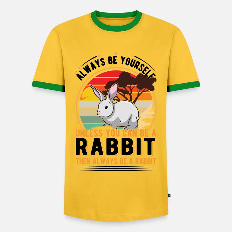 Rabbit Rabbit Rabbit Rabbit - Men's Ringer Shirt - yellow/green 