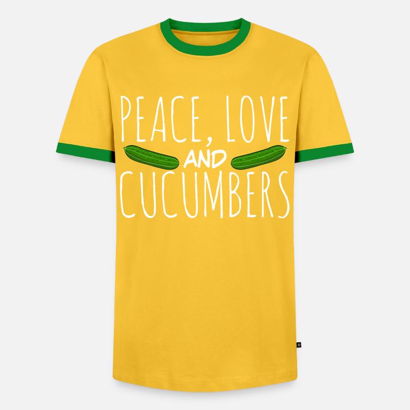 Cucumber Cucumbers Cucumbers - Men's Ringer Shirt - yellow/green 