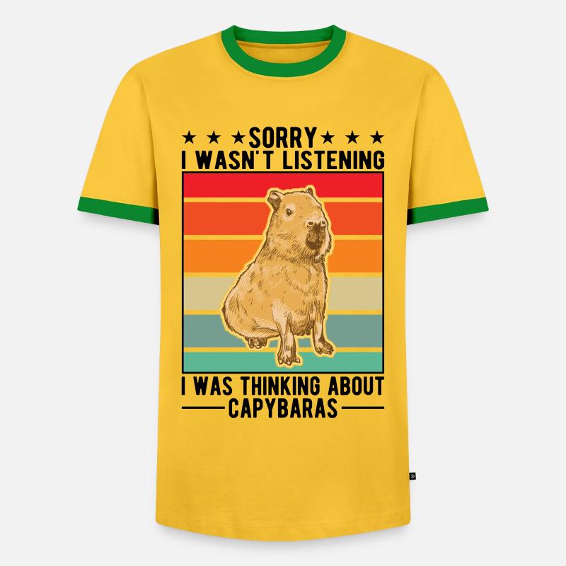 Capybara Gift Capibara capybara - Men's Ringer Shirt - yellow/green