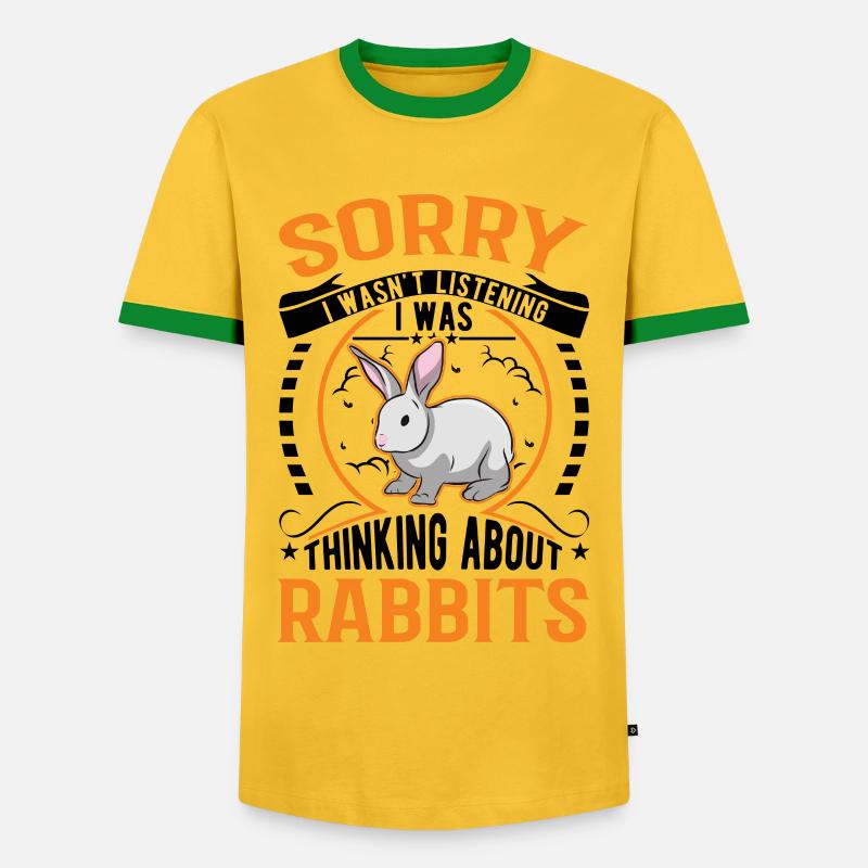 Rabbit Rabbit Rabbit Rabbit - Men's Ringer Shirt - yellow/green 
